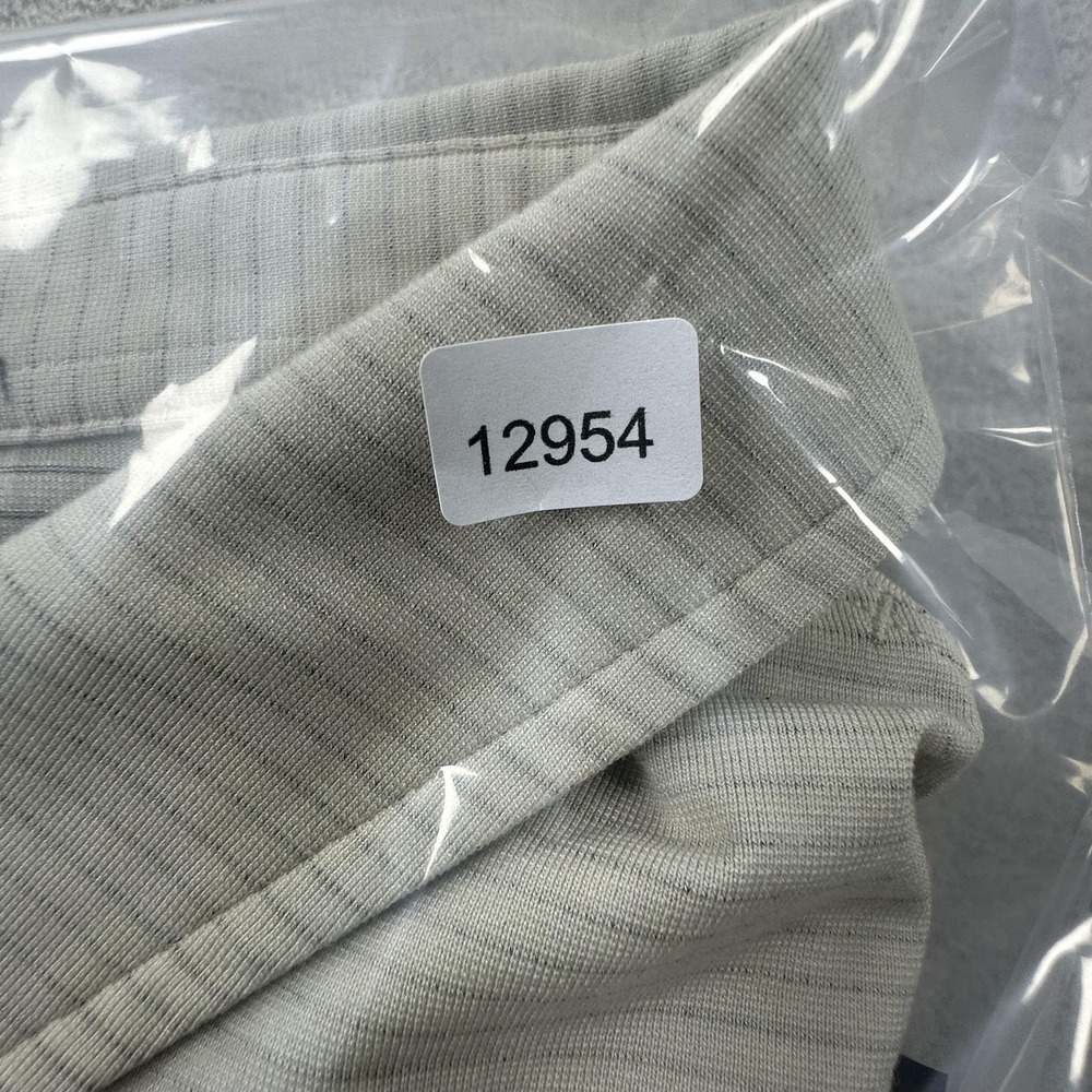 Lululemon Polo Shirt Mens Large Light Gray Stripe Evolution Golf Performance - Picture 9 of 9